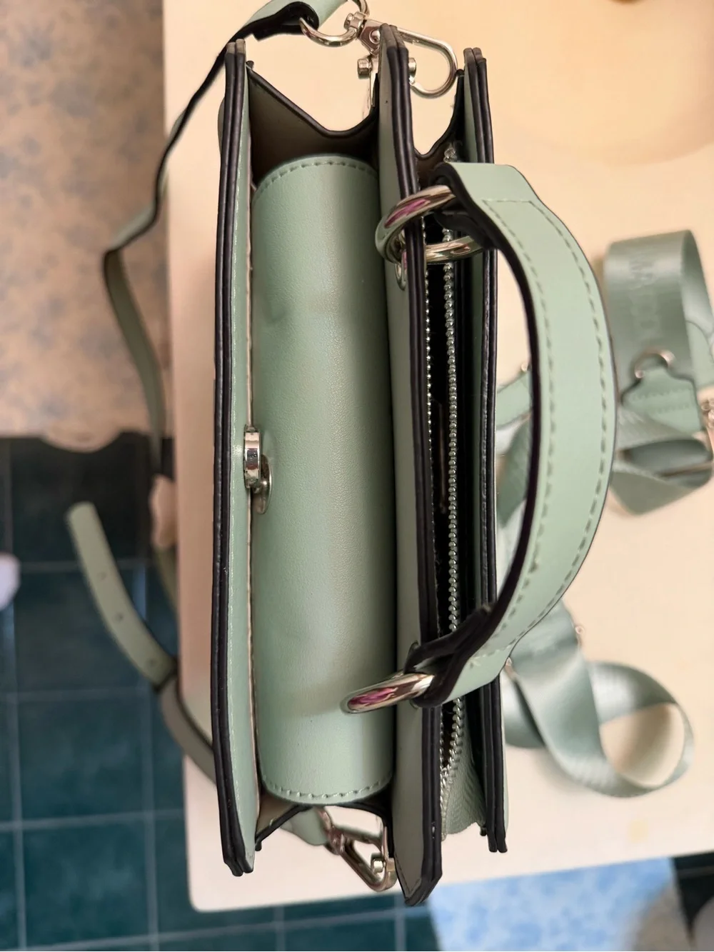 Steve Madden Mint Green Boxy Crossbody Bag